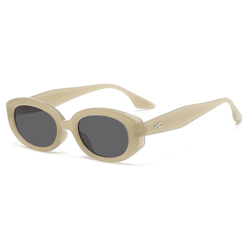 Óculos de sol personalizados com moldura oval para mulheres, óculos de sol HD emagrecedores, pequenos óculos para PC, retro e luxo, Street Photos Show, 2024