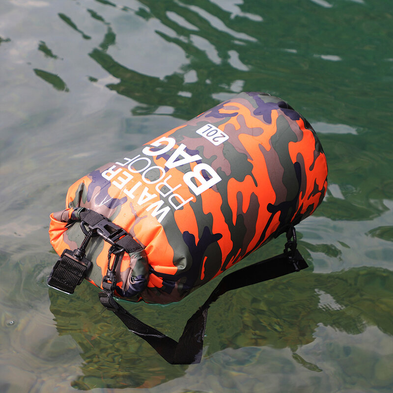 2/5/10/15/30L Outdoor Camouflage Waterproof Dry Bags Portable Rafting Diving Dry Bag Sack PVC Swimming Bags for River Trekking
