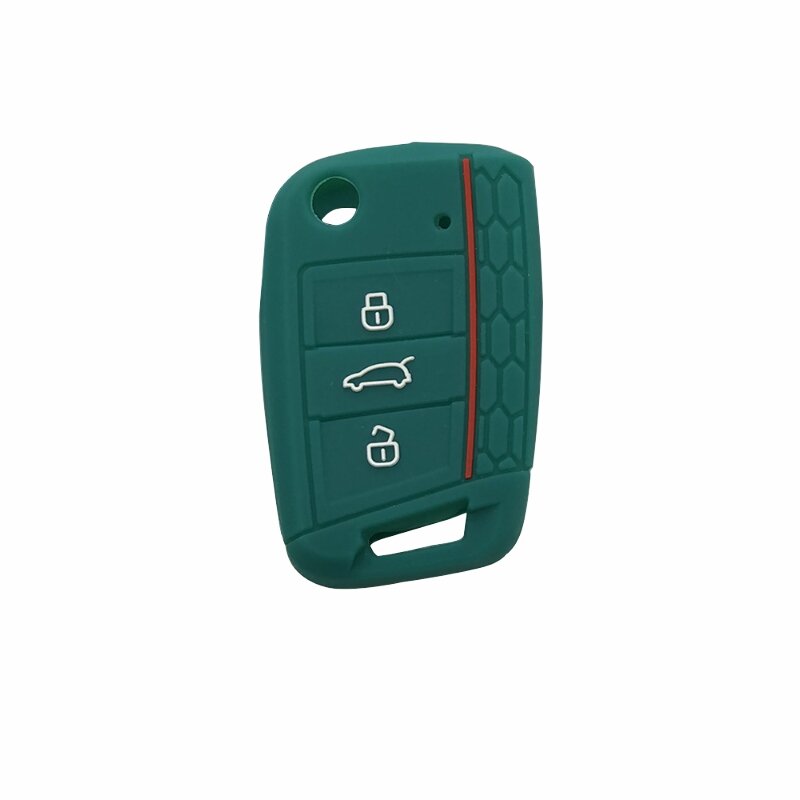 Xinyuexin-Capa de silicone para a chave do carro, 3 botões Flip, Folding remoto Key Fob, VW Golf 7, MK7, assento, Skoda, acessórios do carro