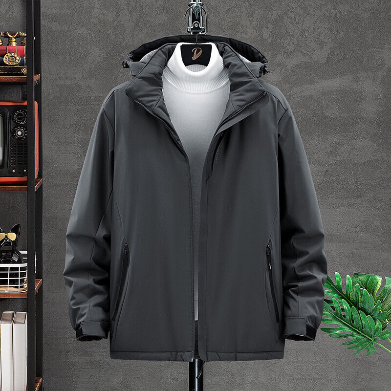 Kurtka męska Plus Size zimowa odzież wierzchnia płaszcz w za dużym rozmiarze polar ciepła Parka męskie 8XL 9XL duże wodoodporna kurtka z kapturem