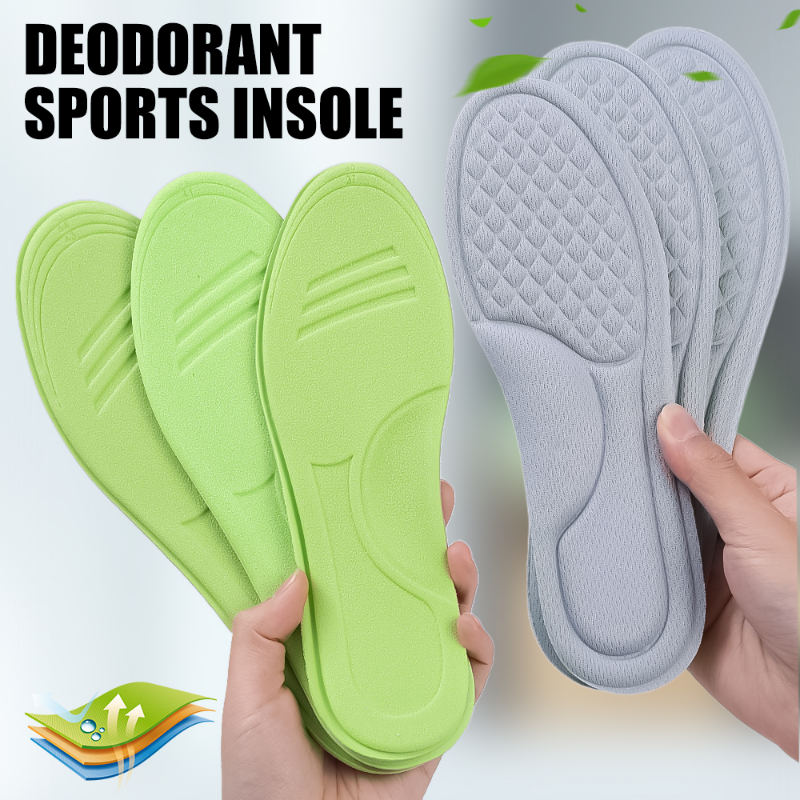 Sepatu sneaker olahraga, bantalan sol dalam sepatu olahraga antibakteri Nano 4 buah, Sol dalam ortopedi busa memori, penyerap keringat