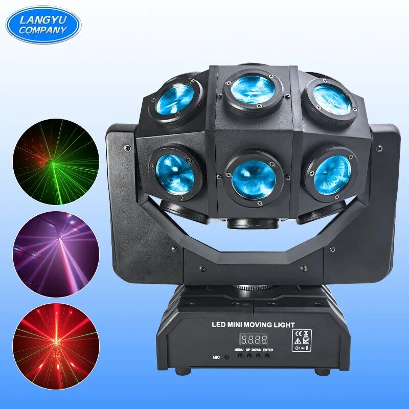 Luces LED de bola de discoteca profesional, RGBW cabezal móvil, 18x10W, láser estroboscópico DMX, iluminación de escenario para fiesta y club nocturno