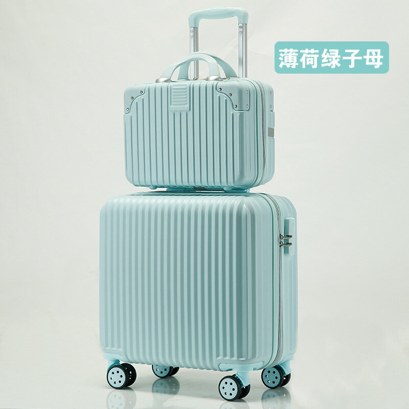 여성용 VIP 맞춤형 마카롱 여행 가방, 탑승 서브 박스, 암호 상자, 학생 트롤리 가방, 18 인치