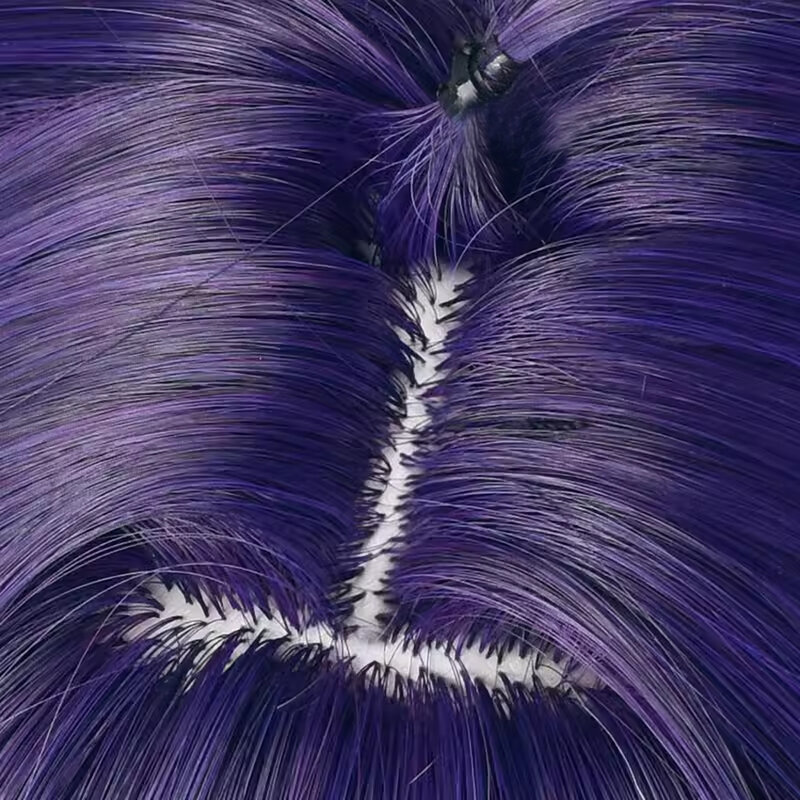 Honkai Star Rail Acheron peluca sintética larga y recta, Purple, mezcla blanca, reflejos, juego de Cosplay, pelo esponjoso para fiesta