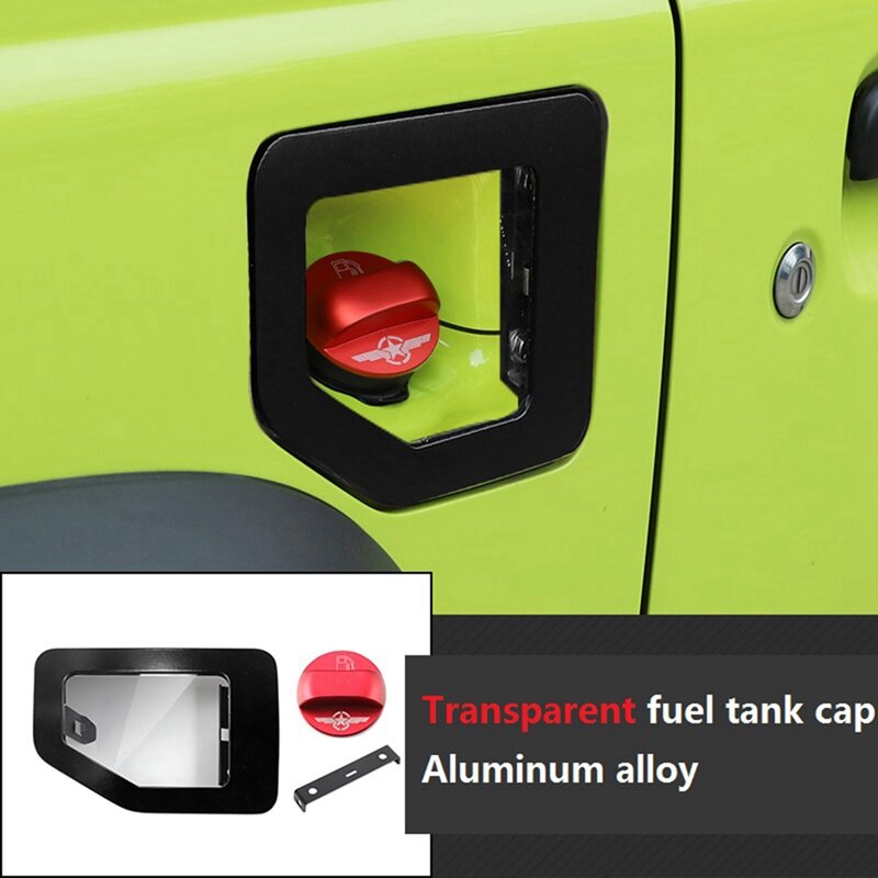 Tampa do tanque do enchimento do combustível do gás transparente, decoração do tampão, acessórios exteriores do carro, se Fits Suzuki Jimny JB64, 2019-2021
