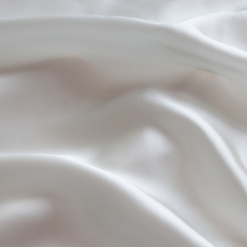 1เมตร DIY อุปกรณ์เย็บผ้า100% ผ้าไหมธรรมชาติผ้าซาตินสีขาว Shinny สีขาวผ้าพันคอผ้าอุปกรณ์เสริมผ้าไหม Charmeus
