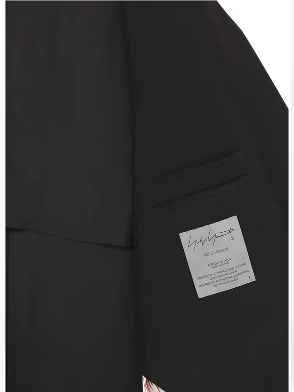 Trench coat de seda longo para homens e mulheres, impressão de dália, estilo fino, roupas masculinas, jaqueta unissex, Yohji Yamamamoto