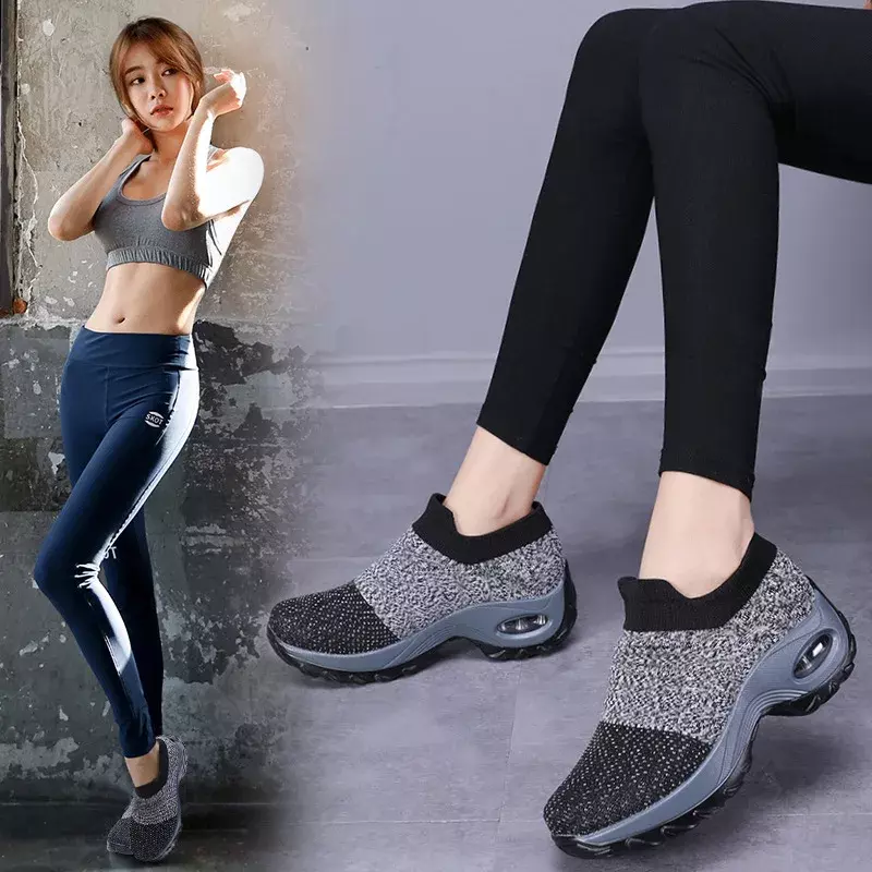 Zapatillas de deporte de malla para mujer, zapatos informales con aumento de altura de 5cm, suaves y cómodos, D103, 2024