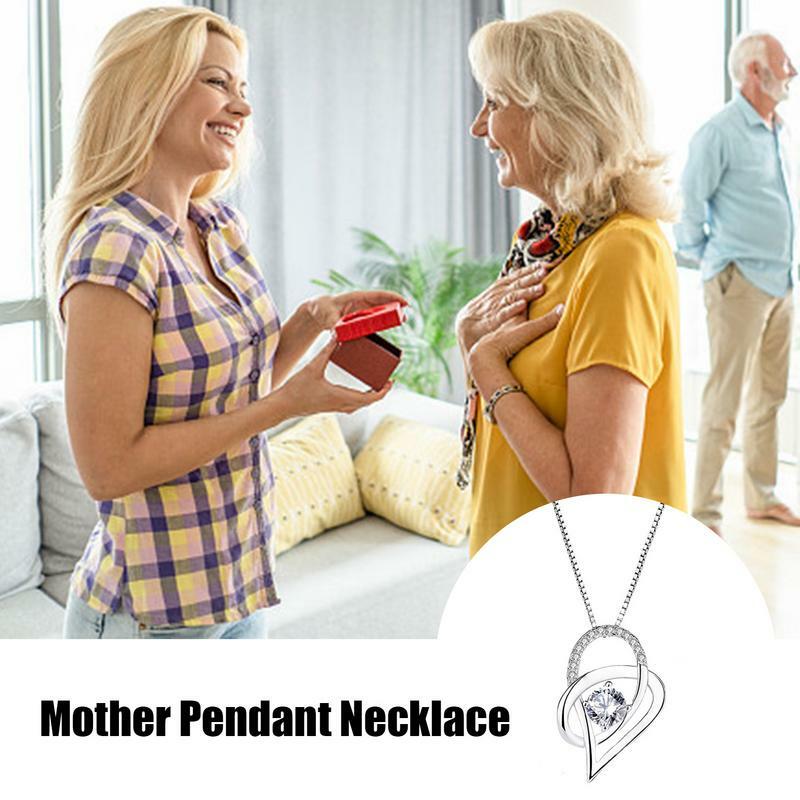 Naszyjnik matki naszyjniki z wisiorkami w kształcie serca damski naszyjnik z biżuterią akcesoria biżuteria mama prezent urodzinowy na dzień matki
