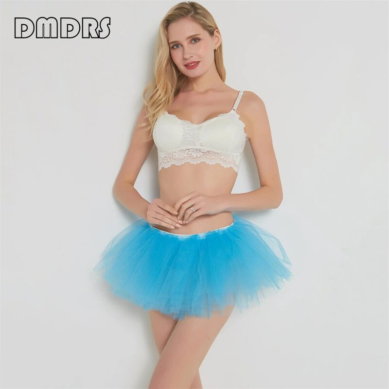Mini saia ballet tutu para as mulheres, saias de cocktail ajustáveis, 5 camadas, um tamanho, popular, para a festa