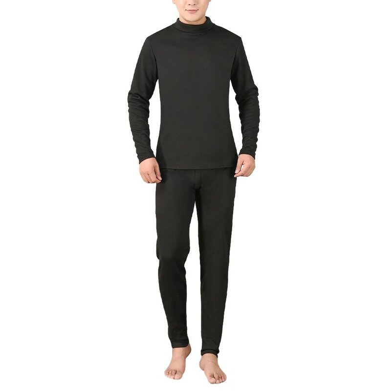 Pijamas térmicos de invierno para hombre, ropa interior con forro polar, parte inferior superior, ultragruesa, elasticidad, 2 unids/set