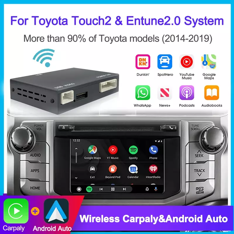 Беспроводной Carplay Android авто для Toyota Touch2/Entune2.0 система для Toyota Corolla Camry Auris RAV4 Prius Highlander Автомобильное видео