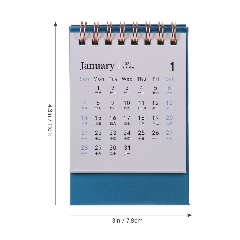 Mini calendrier de bureau de couleur unie, fournitures scolaires, licence mensuelle, décor d'enregistrement, accessoires