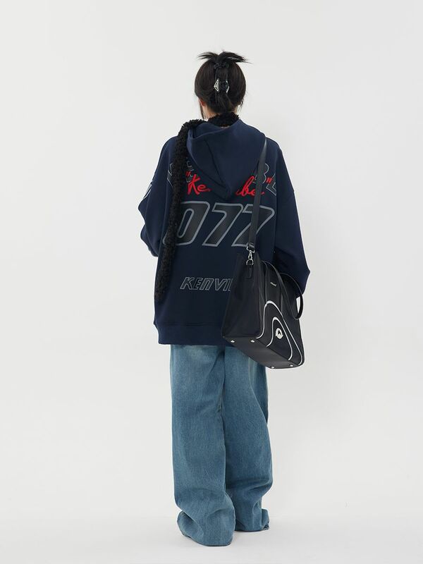 Sudadera con capucha para mujer, ropa de calle Retro con estampado de grafiti y letras de estilo Hip-hop americano, ropa de carreras Y2k, 2023