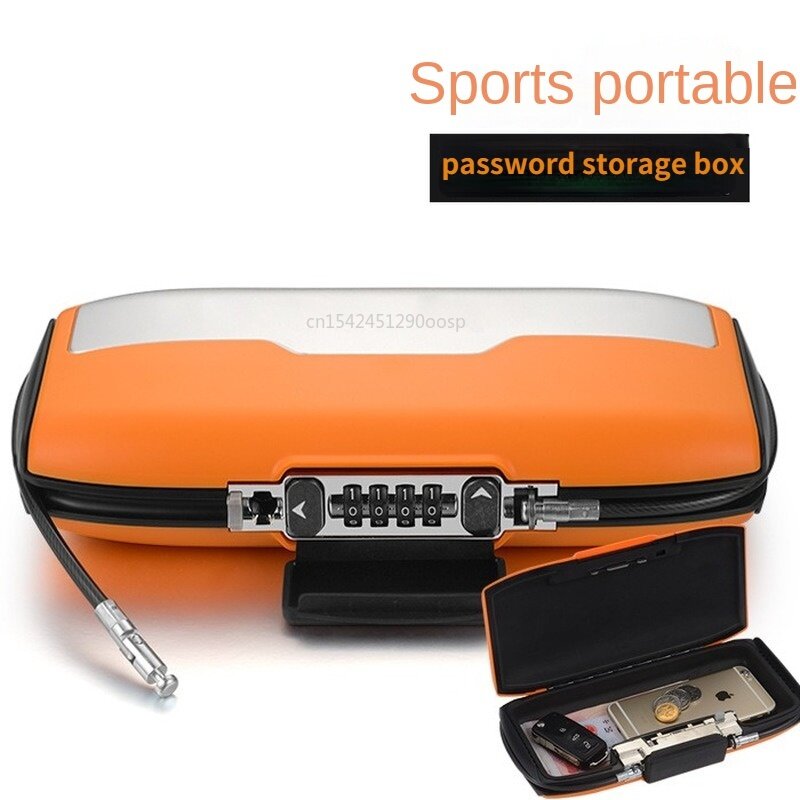 Top Portable Safe Password Lock Mini Safe Safety Safe Wire Rope Fixed Jewelry Cash Card Mobile Phone Storage Box Safe Hidden
