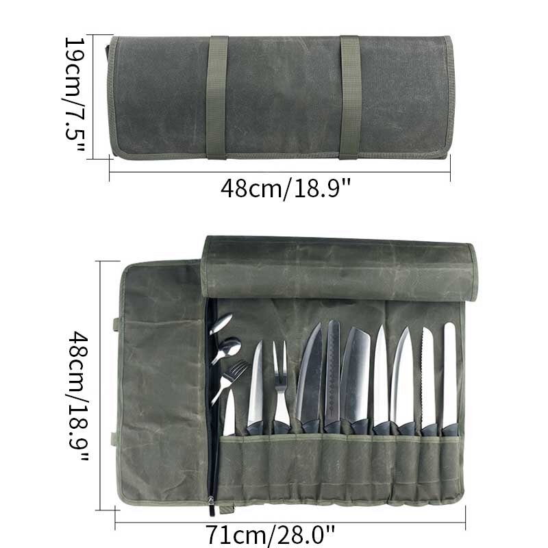 Roll Bag Chef Knife Bag Kitchen Storage Bags Portable Knife Holder Multifunction Knife Carrying Bag Chef Tool Organizer