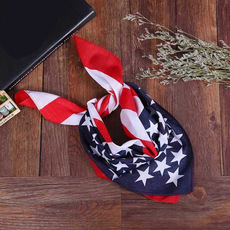 Bandana flagą amerykańską, kwadratowy szalik, opaska na głowę, sportowa opaska na nadgarstek motocyklowy