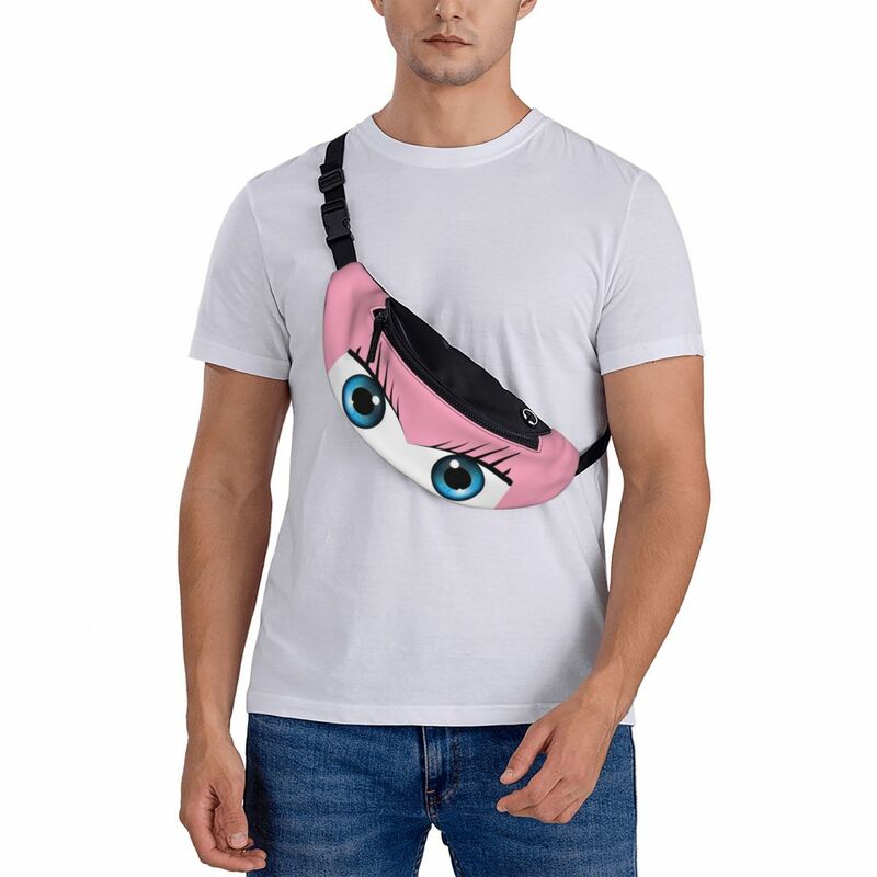 Roze Schattige Ogen Knoedel Tassen Merchandise Voor Man Vrouw Straat Cartoon Heuptasje