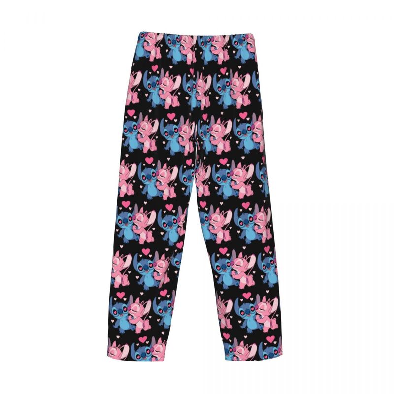 Pantalon de pyjama de point cancers de dessin animé imprimé personnalisé pour hommes, vêtements de nuit de nuit, bas avec poches