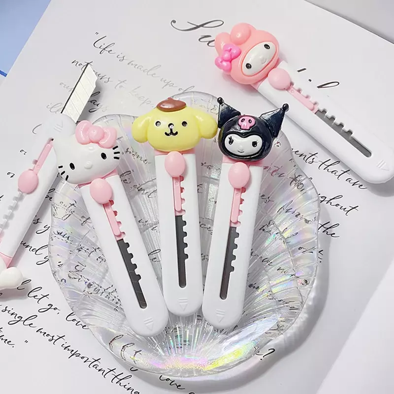 Kawaii漫画動物文房具ナイフ、ミニ多目的ポケット折りたたみナイフ、DIYレターペン、封筒オープニングナイフ