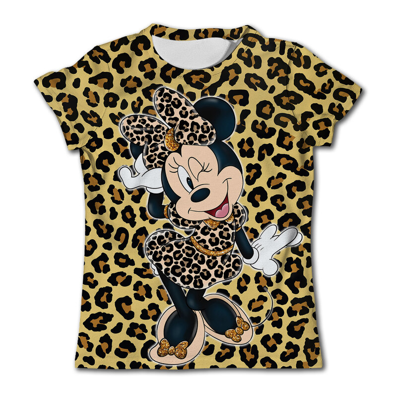 Kawaii Minnie Mouse T-shirts 3-14 Ys Girls T Shirt Kids Girl Clothes Tops Short Sleeve Tees Clothing Clothing Summer T-shirt
