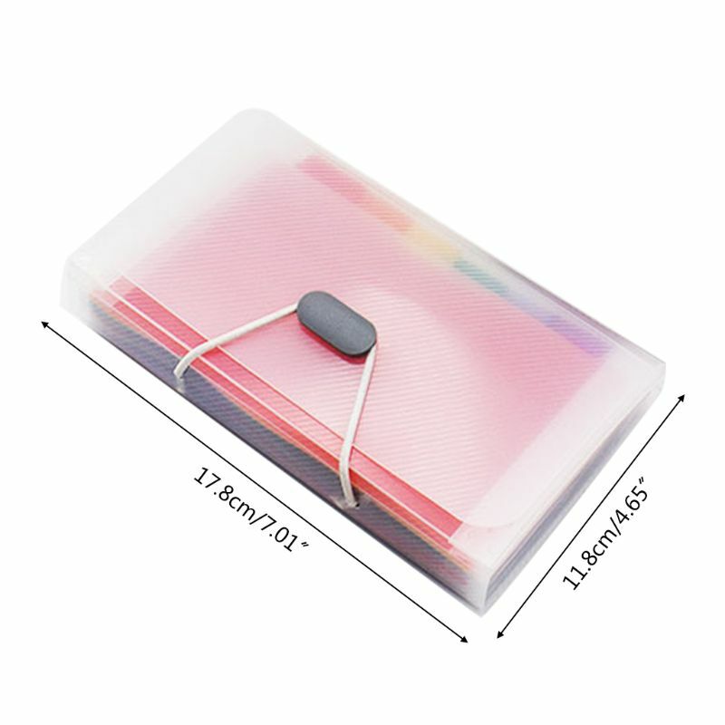 레인보우 컬러 A6 문서 가방 귀여운 미니 빌 영수증 파일 13 그리드 파우치 폴더 주최자 홀더 사무용품