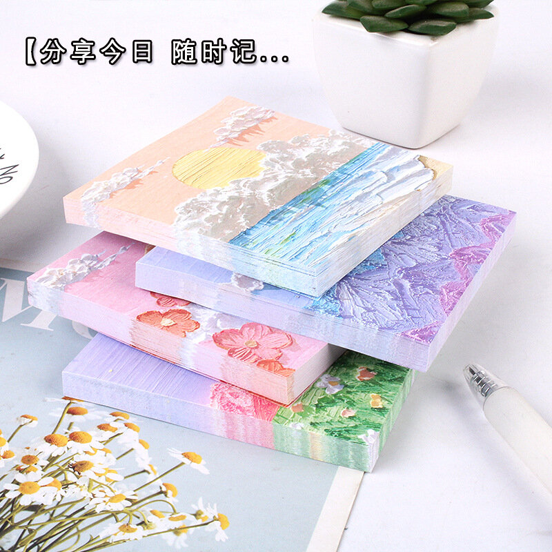 Set Funny 3D Vintage Plant Fields Art Sticky Notes Cute Kawaii Flowers Memo Pads Post Notepads Artistic Stationery School Supply