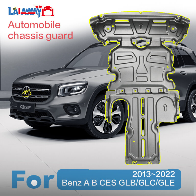 Dla Benz A B CES GLB/GLC/GLE 2013 2014 15 16 17 18 19 2020 3D osłona podwozia silnika dolna płyta ochronna akcesoria samochodowe