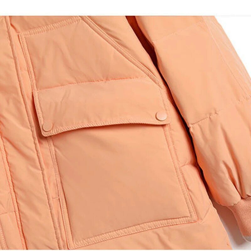Mantel parka wanita bertudung, jaket Outwear kasual longgar tahan angin tebal hangat Mode Musim Dingin 2023