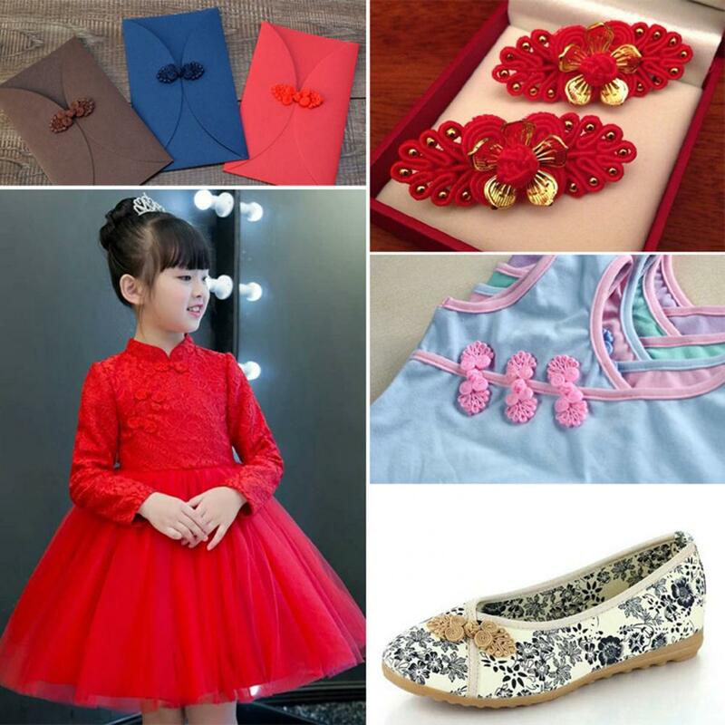 Botones de costura Vintage chinos Cheongsam, botones de ropa, caja de regalo, botones de invitación artesanales, botones de traje Tang, 5 pares