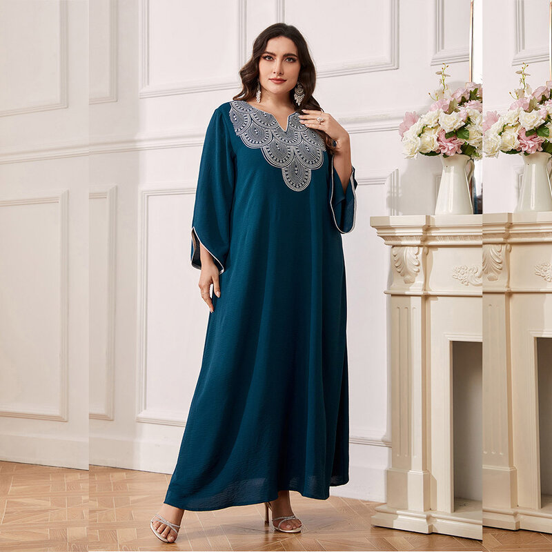 Elegant Dubai Evening Party Dresses for Women Plus Size Loose Gown Muslim Dress Saudi Arabic Robe Marocain Kaftan Turkey Abayas