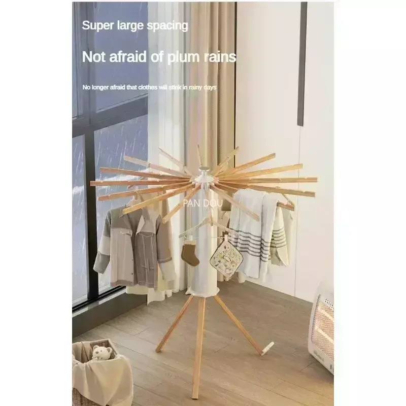 Installation-free Drying Rack,Tripod Clothes Drying Rack, Garment Rack Portable and Foldable Space Saving Laundry Drying