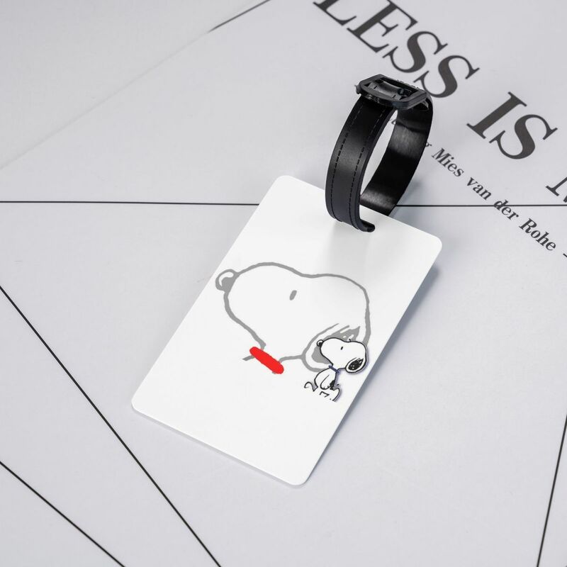 Luggage Tag Peanuts Snoopy Cute Cartoon Gel Travel Accessories Cartoon Name ID Address Luggage Bag Case Tags Suitcase Tag Gifts