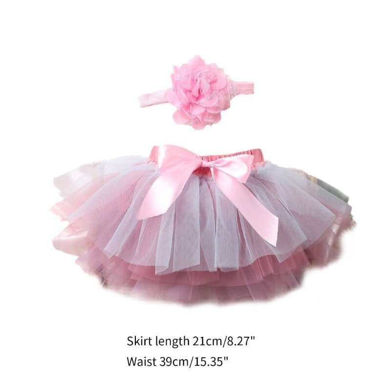 Сетчатая юбка для маленьких девочек с комплектом с повязкой на голову, балетное платье для новорожденных девочек с комплектом с