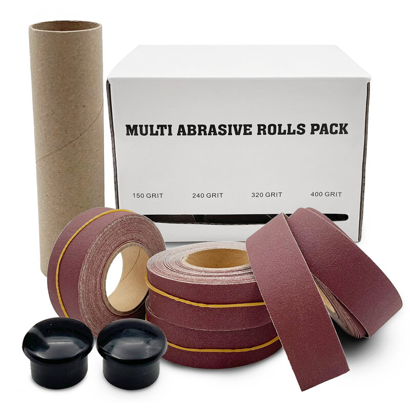 4/5/6 Roll Grits Sandpaper Dry Grinding Emery Sanding Belt Drawable Abrasive Paper Pack with Dispenser  Cloth