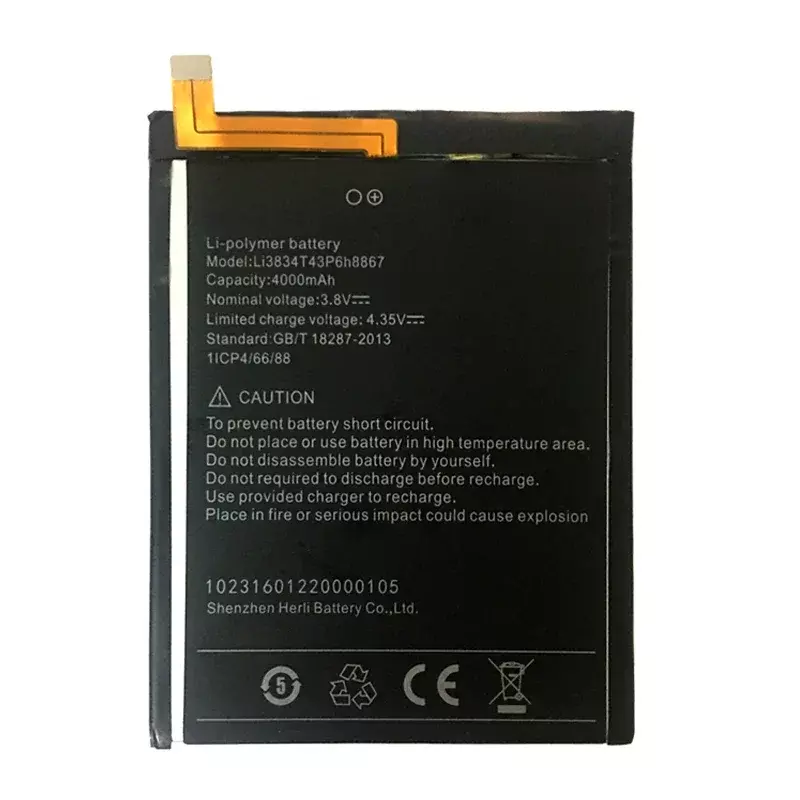Umidigiの交換用バッテリー,超高品質バッテリー,追跡番号,4000mah,li3834t43p6h8867