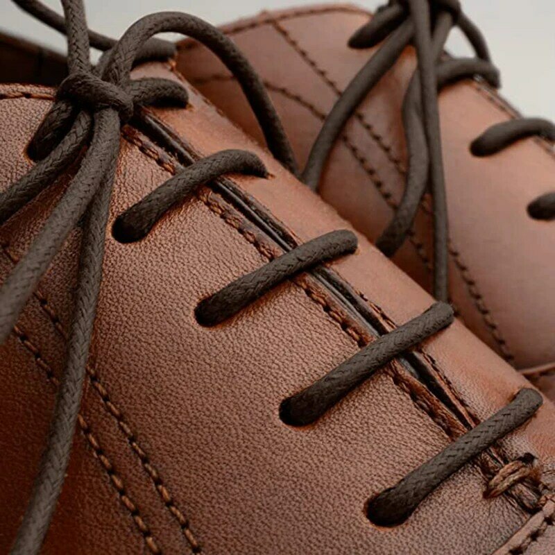 Cordones de algodón informales impermeables, cordón encerado Oxford redondo para zapatos de cuero, 60cm/80cm/100cm/120cm/140cm/180cm