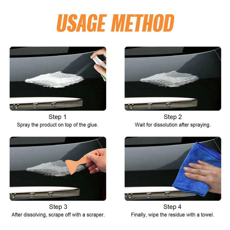 Spray d'élimination des résidus de colle de voiture et des autocollants, dissolvant adhésif facile et rapide, nettoyant polyvalent, agent d'élimination des étiquettes en verre, 30ml