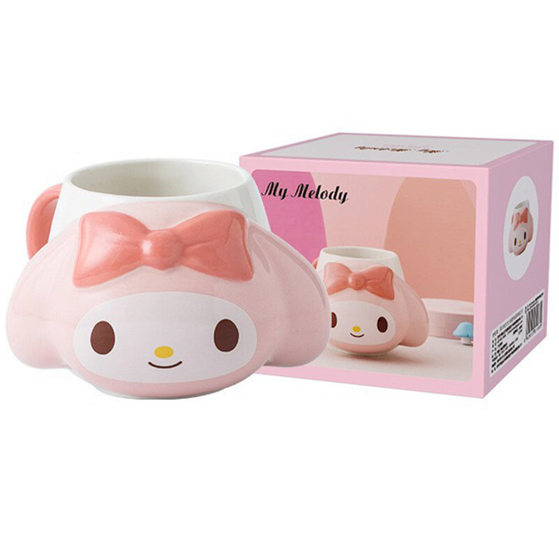 Taza de agua de Hello Kitty de Sanrio Kuromi, Taza de cerámica Cinnamoroll de dibujos animados, nueva taza de café personalizada 3D de gran capacidad, regalo de cumpleaños