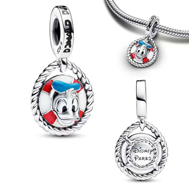 Abalorio de plata de ley 925 compatible con pulsera Pandora, abalorio de Disney, Cenicienta, Mickey, Minnie, Stitch, regalo del Día de San Valentín