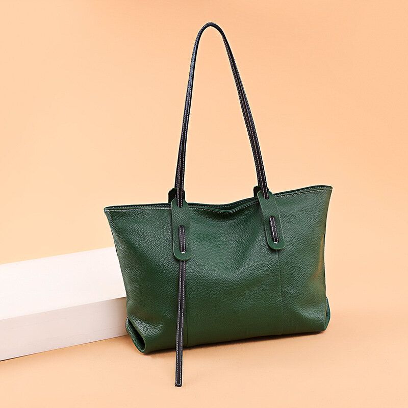 Tas bahu asli wanita, tas tangan kapasitas besar kulit tunggal untuk wanita kualitas tinggi, kurir multi warna, tas selempang mewah Y2k