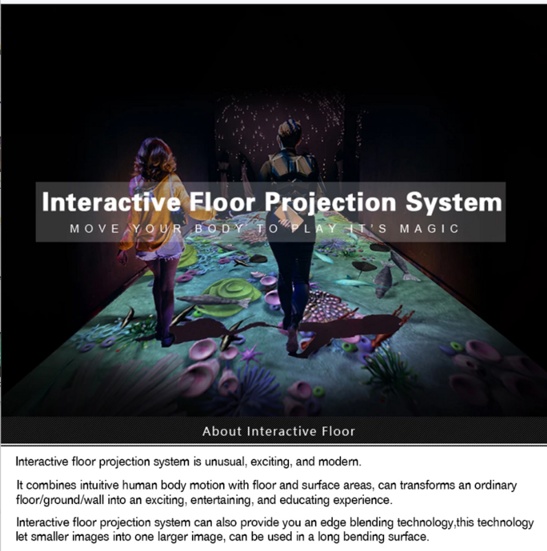 Système de Projection Interactif de 30 à 400 Pouces, Logiciel Publicitaire, Affichage Holographique LED, Pièces Vidéo, Événements, Aire de Jeux