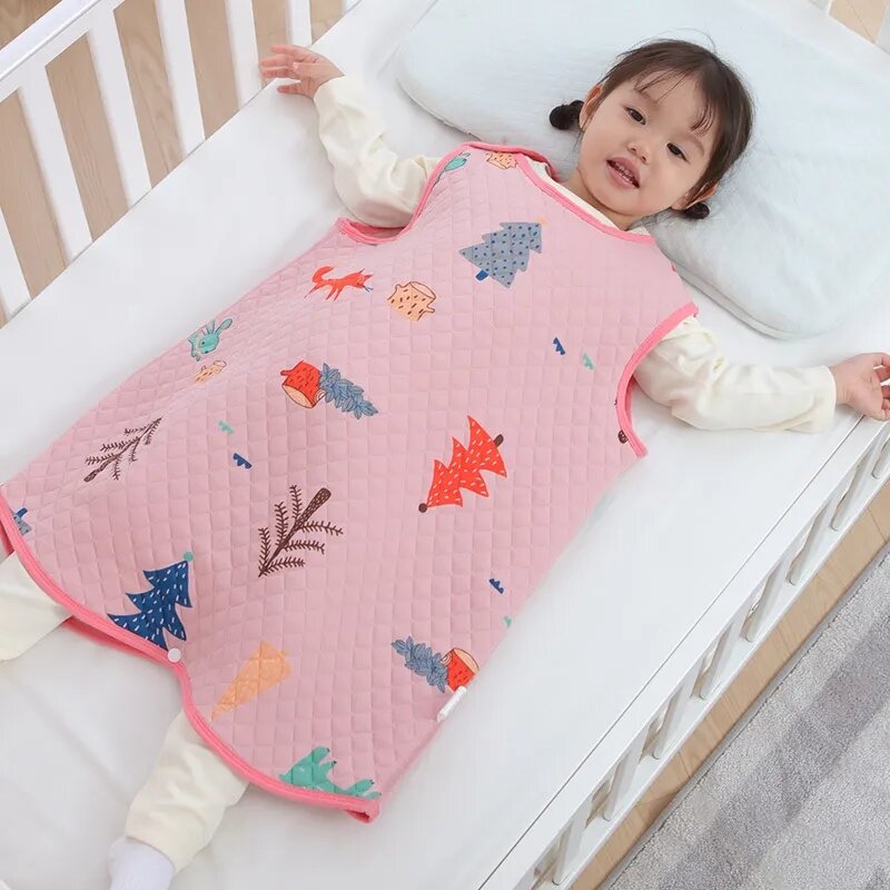 Wiosenna jesienno-zimowa bawełniana kamizelka międzywarstwowa śpiwór dziecięcy piżama śpiwór dla noworodka z zatrzaski