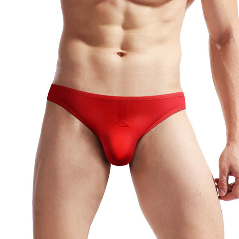Comfortable Ice Silk Underwear for Men Bulge Pouch G string Trunks Featuring Soft Material Ideal for Elegant Men