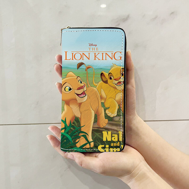 Disney król lew W7410 Anime teczki portfel kreskówka zamek portmonetka casualowe portmonetki pudełko na karty torebka prezent Unisex