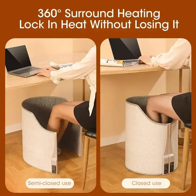 Electric Feet Heater Folding Portable Adjustable Thermostat Foot Warmer for Home Office Feet Heated Warm Feet Winter Cushion