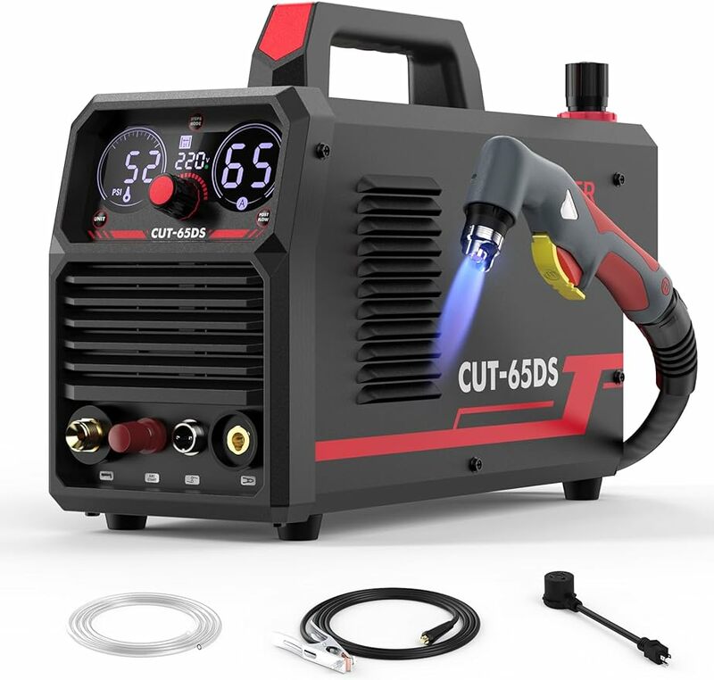 YESWELDER Plasma Cutting Machine 65Amp Non-High Frequency Non-Touch Arc Digital Screen Display DC Inverter 110/220V Dual