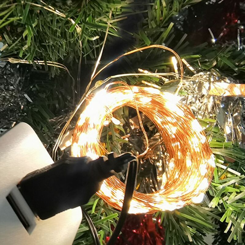 Luces LED de microlámpara de arroz, decoración navideña para el hogar, boda, cadena de luces