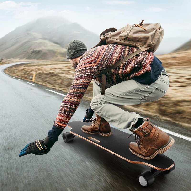 Caroma-Skateboard électrique avec télécommande, moteur sans balais injuste de 350W, vitesse maximale de 12,4 mph, autonomie de 13 Beauté