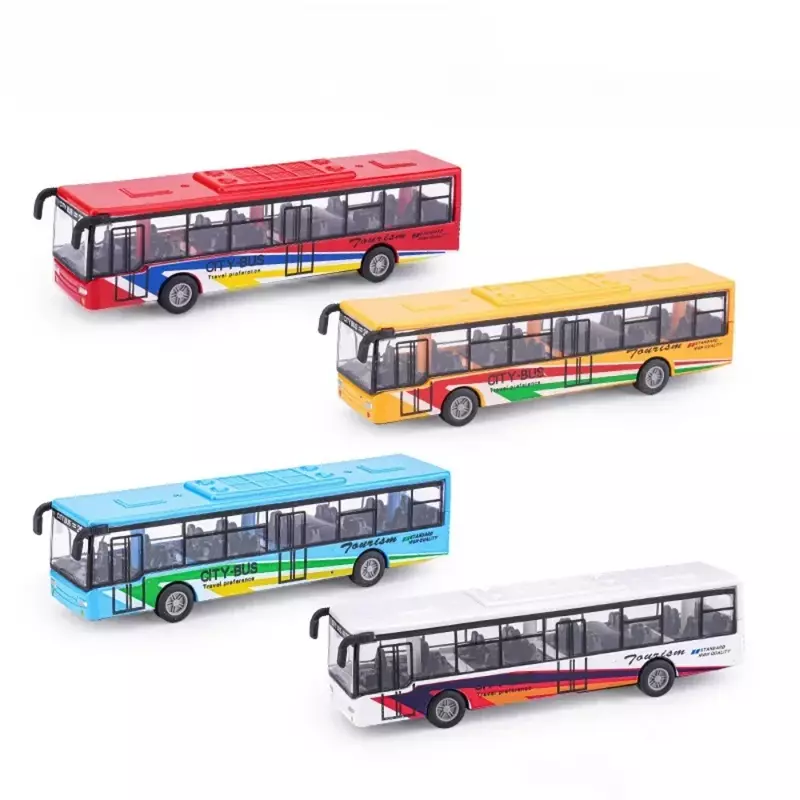 Voertuigen Stad Express Bus Legering Stadsbus Model Dubbeldekker Bus Diecast Voertuigen Speelgoed Grappig Terugtrekken Auto Kinderen Kinderen Kids Cadeaus